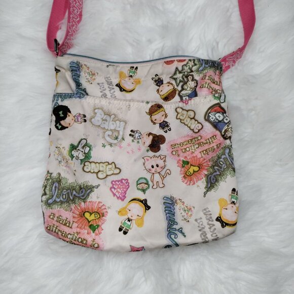 Harajuku Lovers Cute Cartoon Graphics Pink Strap Twee Crossbody Satchel Bag - Picture 2 of 12